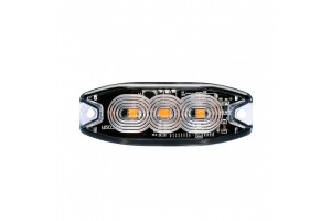 Στρομπο 12/24V 8x3x0,9cm Πορτοκαλι 3LED 9W (3x3W) R65 R10 Amio - 1 ΤΕΜ.