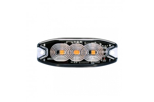 Στρομπο 12/24V 8x3x0,9cm Πορτοκαλι 3LED 9W (3x3W) R65 R10 Amio - 1 ΤΕΜ.