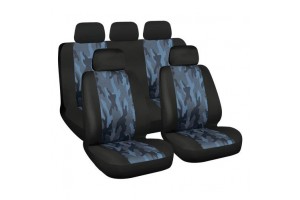 Σετ Καλύμματα Αυτοκινήτου 9τμχ Πολυεστερικό Camo Navy Lampa