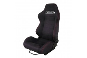 Simoni Racing Miky Κάθισμα 54x88 cm με Ανάκληση Μαύρο Βελουτέ με Κόκκινες Ραφές