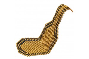 Πλατοκάθισμα Αυτοκινήτου 1τμχ Ψάθα με μπίλιες Μαύρο/Μπεζ AMiO