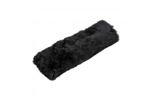 Μαξιλαρακι Ζωνης Μαυρο Γουνινο Χνουδωτο Sheepskin 26x9mm