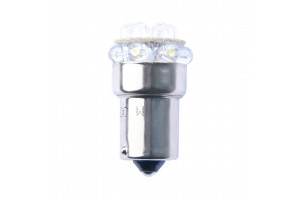 R10W 12V BA15s Led 12xFlux 5mm Κιτρινο (ΜΟΝΟΠΟΛΙΚΟ) M-TECH - 1 ΤΕΜ.