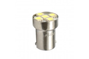 R5W/R10W 12V BA15s Led 5xSMD5050 Λευκο (ΜΟΝΟΠΟΛΙΚΟ) M-TECH - 1 TEM.