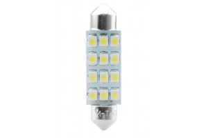 Λαμπακια Πλαφονιερας C5W/C10W 12V 0,96W SV8,5 41mm Premium Led 12xSMD3528 Λευκο 1ΤΕΜ.