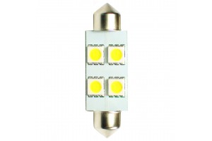 Λαμπακια Πλαφονιερας C5W/C10W 12V 1,36W SV8,5 36mm Led 4xSMD5050 Λευκο 1ΤΕΜ. M-TECH