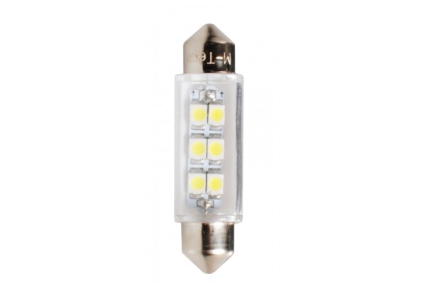 Λαμπακια Πλαφονιερας C5W/C10W 12V 0,48W SV8,5 41mm Led 6xSMD3528 Premium Λευκο 1ΤΕΜ.