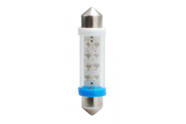 Λαμπακια Πλαφονιερας C5W 24V 0,24W SV8,5 41mm Led 8xFlux 3mm Μπλε 1ΤΕΜ. M-TECH