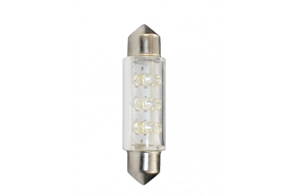 Λαμπακια Πλαφονιερας C5W 24V 0,24W SV8,5 41mm Led 6xFlux 3mm Λευκο 1ΤΕΜ. M-TECH