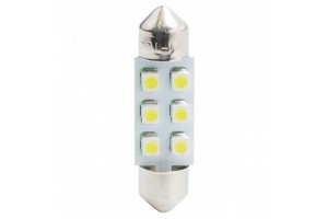 Λαμπακια Πλαφονιερας C5W/C10W 12V 0,48W SV8,5 36mm Led 6xSMD3528 Μπλε Blister 2ΤΕΜ. M-TECH