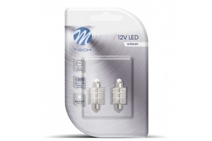 Λαμπακια Πλαφονιερας C5W/C10W 12V 1,44W SV8,5 36mm Premium Led 6xSMD5050 Μπλε Blister 2ΤΕΜ. M-TECH