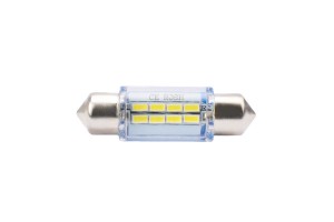 Λαμπακια Πλαφονιερας C5W/C10W 12V 1W SV8,5 36mm Led 8xSMD3014 Λευκο Blister 2ΤΕΜ.