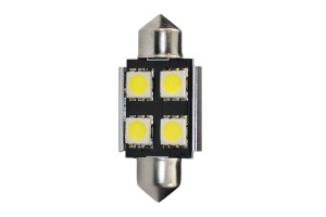 Λαμπακια Πλαφονιερας C5W/C10W 12V 0,96W SV8,5 36mm CAN-BUS+RADIATOR Led 4xSMD5050 Λευκο Blister 2ΤΕΜ
