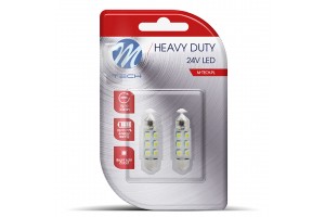 Λαμπακια Πλαφονιερας C5W 24V 0,24W SV8,5 36mm Led 6xSMD3528 Μπλε Blister 2ΤΕΜ. M-TECH