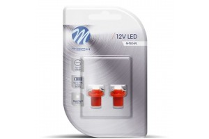 Bax 12V B8,5d 0,24W Led 1xSMD5050 Κοκκινο Blister 2ΤΕΜ. M-TECH