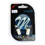 M-Tech T10 1 Flux Led 8mm Cool White 12V 2τμχ Blister