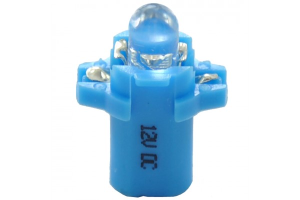 Bax 12V B8,3d 0,2W Led 1xFLUX 5mm Μπλε Blister 2ΤΕΜ. M-TECH