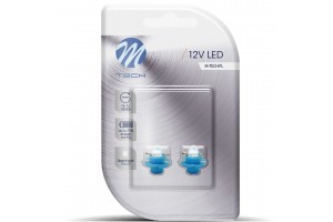 Bax 12V B8,4d 0,2W Led 1xFLUX 5mm Μπλε Blister 2ΤΕΜ. M-TECH