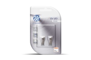 W16W 12V W2,1x9,5d 7xSMD2835 Led Osram Λευκο Blister 2ΤΕΜ. M-TECH
