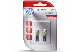 T10 W5W 24V 1,5W W2,1x9,5d Led 5xSMD5050 Λευκο (ΚΑΡΦΩΤΟ CAN-BUS) Blister 2ΤΕΜ. M-TECH