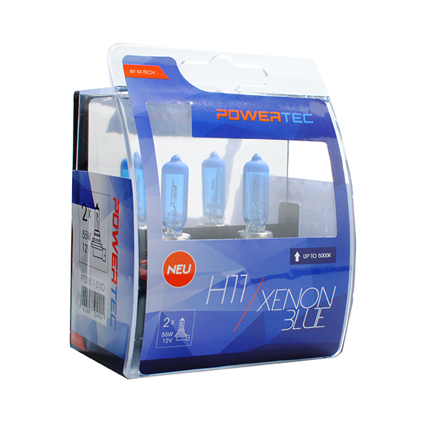 PTZXB3-DUO Lampadina Xenon Blue H3 12V 55W - Per Auto, Made In Poland, Consigliata In Coppia