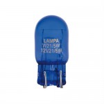 Lampa W21/5W Blue Dyed Glass Wedge 12V 2τμχ