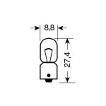 Lampa T4W Micro Lamp Red 12V 2τμχ