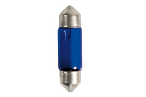 Lampa C10W Blue Dyed Glass 12V 2τμχ