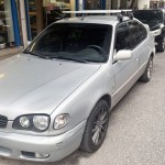 Menabo Μπάρες Οροφής Αλουμινίου για Toyota Corolla 1997-2001 (Σετ με πόδια και κλειδαριά)