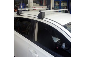 K39 Μπάρες Οροφής Αλουμινίου K1 Pro Alu 130εκ. για Universal Ασημί (Σετ με πόδια)