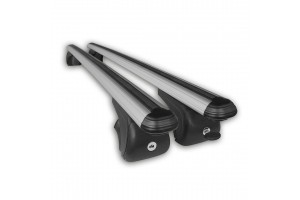 Omtec Μπάρες Οροφής Αλουμινίου Middle Universal 90-112cm για Αυτοκίνητα με Εργοστασιακές Μπάρες (Σετ με πόδια και κλειδαριά)