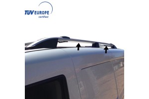 Omtec Μπάρες Οροφής Αλουμινίου για Fiat Doblo 2010+ / Opel Combo 2010+ Αλουμινίου L1 Ασημί (Σετ χωρίς πόδια)