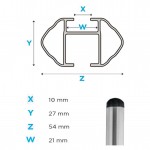 Menabo Μπάρες Οροφής Αλουμινίου Dozer 150εκ. Αλουμινίου για Εργοστασιακές Παράλληλες Μπάρες (Σετ χωρίς πόδια)