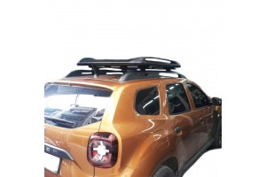 Omtec Σχάρα Οροφής Αλουμινίου Μαυρη με Μπαρες 120x110 εκ.