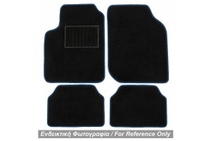 TYPE-A Universal Πατακια Μοκετα (ΜΑΥΡΟ Με Μπλε ΡΕΛΙ) - 4 ΤΕΜ.