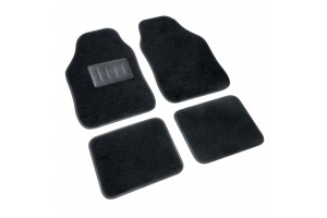 Πατακια Μοκετα Basic 41χ65+39χ32 Μαυρο 4ΤΕΜ.