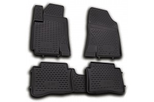 Novline Πατάκια Πατάκι Σκαφάκι 4τμχ από Λάστιχο για Hyundai i20 Μαύρο