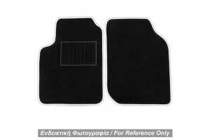 Race Axion Πατάκια Μπροστινά 2τμχ από Μοκέτα για Smart 450 1998-2006 Μαύρο/Λευκό