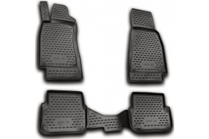 Novline Πατάκια Πατάκι Σκαφάκι 4τμχ από Λάστιχο για Audi A6 Ανθρακί