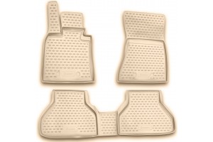 Novline Σετ Πατάκια 4τμχ από Λάστιχο για BMW X6 2008-2014 Μπεζ