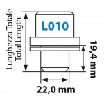 Lampa Μπουλόνια Ασφαλείας L010 Ίσια με Ροδέλα 14x1.50 19.44/42,6mm με κλειδί 22mm 4τμχ