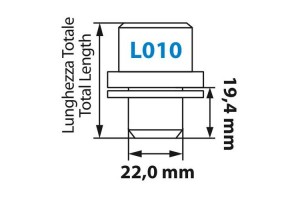 Lampa Μπουλόνια Ασφαλείας L010 Ίσια με Ροδέλα 14x1.50 19.44/42,6mm με κλειδί 22mm 4τμχ