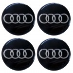 Audi Αυτοκολλητα Ζαντων Μαυρα Σμαλτου 5,5 cm - 4 ΤΕΜ.