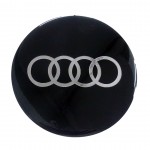 Audi Αυτοκολλητα Σηματα Ζαντων 12 cm ΜΑΥΡΟ/ΧΡΩΜΙΟ Με Επικαλυψη Εποξειδικης Ρυτινης (ΥΓΡΟ ΓΥΑΛΙ) - 4 ΤΕΜ.