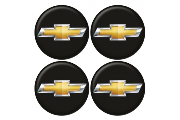 Americat Αυτοκόλλητα Σήματα Chevrolet 6cm για Ζάντες Αυτοκινήτου σε Μαύρο Χρώμα 4τμχ