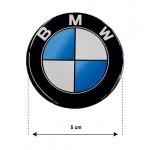 BMW Αυτοκολλητα Σηματα Ζαντων 5 cm ΜΑΥΡΟ/ΜΠΛΕ Με Επικαλυψη Σμαλτου - 4 ΤΕΜ.