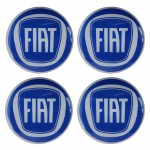 Americat Αυτοκόλλητα Σήματα Fiat 6cm για Ζάντες Αυτοκινήτου σε Μπλε Χρώμα 4τμχ