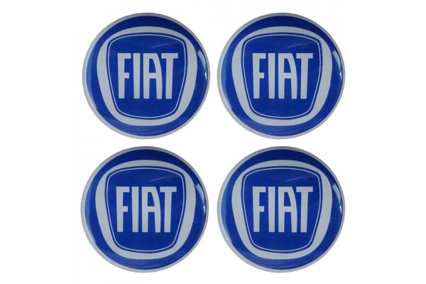 Americat Αυτοκόλλητα Σήματα Fiat 6cm για Ζάντες Αυτοκινήτου σε Μπλε Χρώμα 4τμχ
