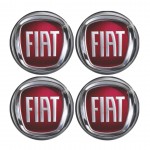 Americat Αυτοκόλλητα Σήματα Fiat 6cm για Ζάντες Αυτοκινήτου σε Κόκκινο Χρώμα 4τμχ