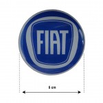Fiat Αυτοκολλητα Σηματα Ζαντων 5 cm Μπλε Με Επικαλυψη Σμαλτου - 4 ΤΕΜ.